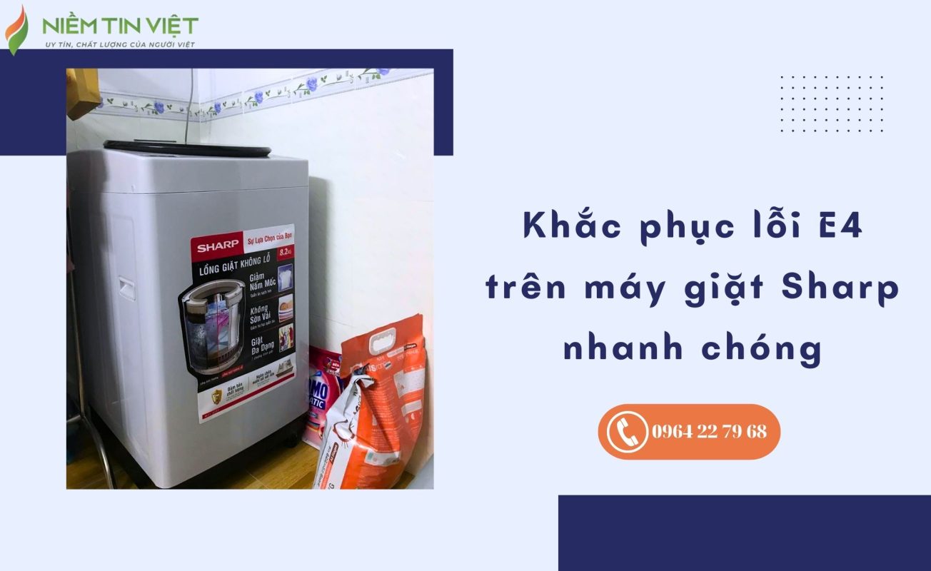lỗi E4 máy giặt Sharp