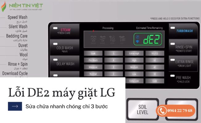máy giặt LG báo lỗi DE2
