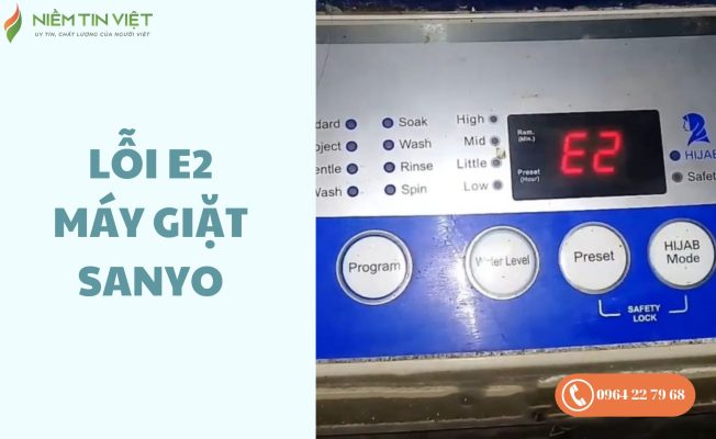lỗi E2 máy giặt Sanyo