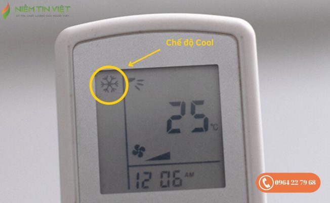 Ký hiệu MODE Cool trên remote máy lạnh