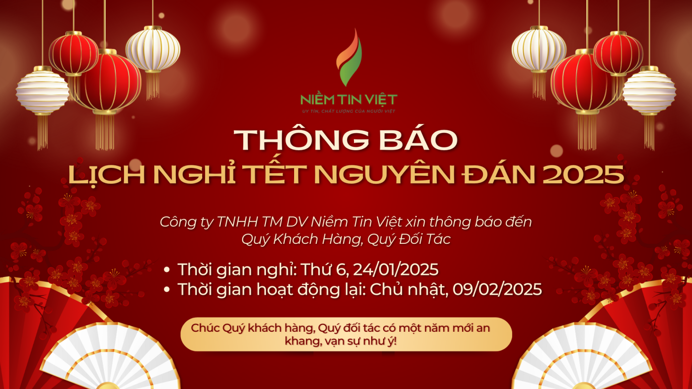 THÔNG BÁO LỊCH NGHỈ TẾT NGUYÊN ĐÁN 2025