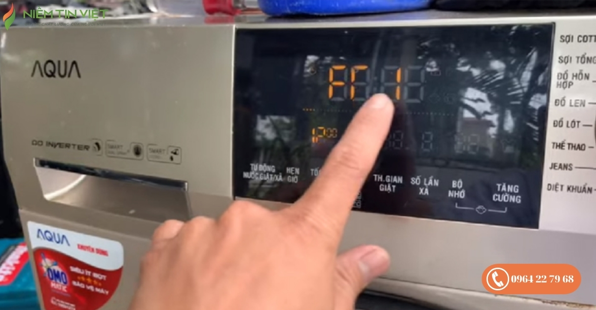 máy giặt Aqua báo lỗi FC1
