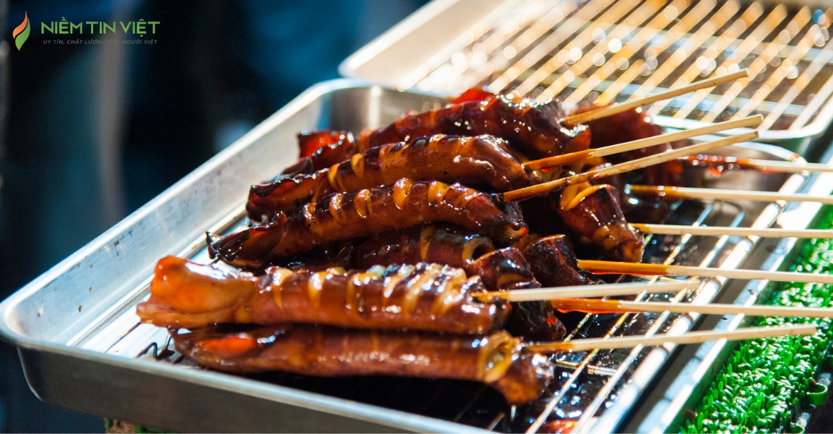 nướng mực bằng lò vi sóng