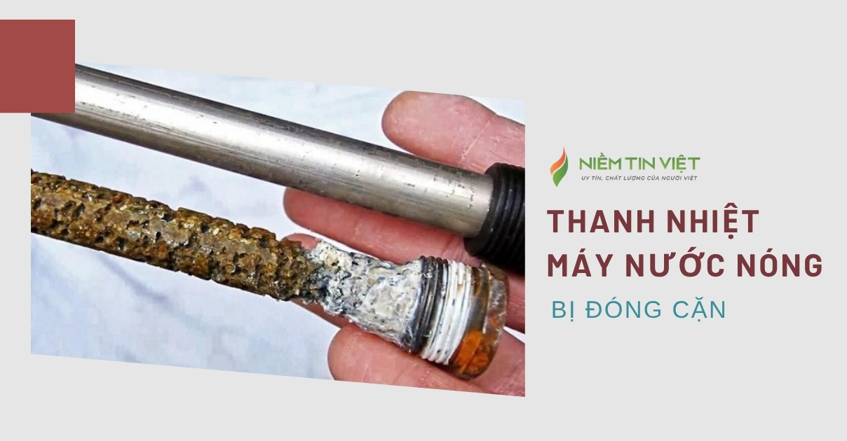 thanh nhiệt máy nước nóng bị đóng cặn